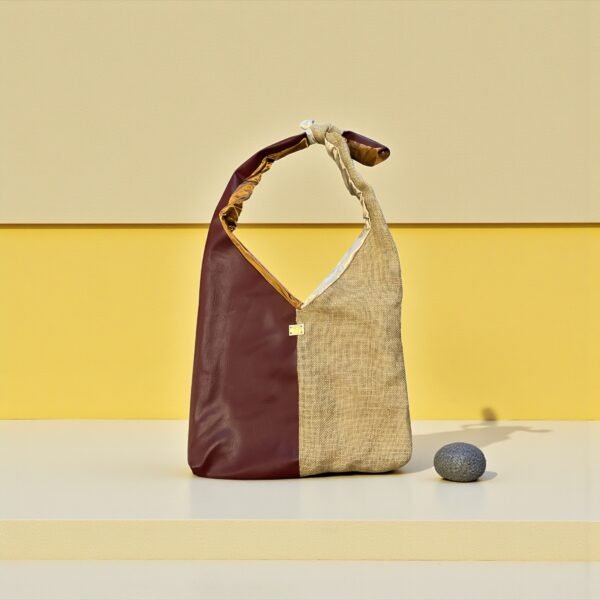 Hobo Cross-body Bag (Faux Leather Burlap)