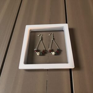 Stone Jewelry Earrings (Wood and Agate)