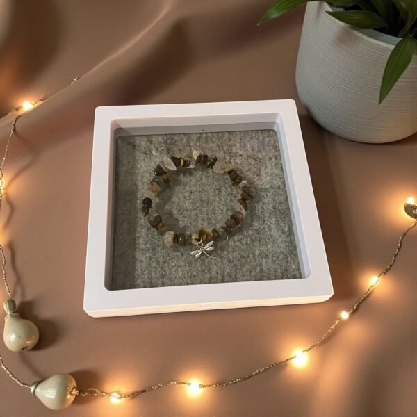 Stone Jewelry Bracelet (Tiger Eye and Quartz)